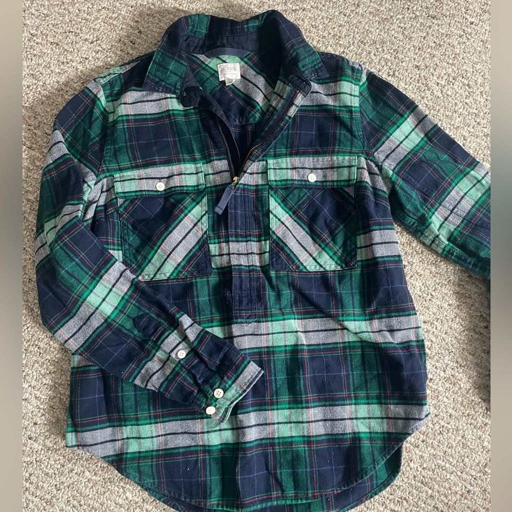 JCrew Factory quarter zip flannel